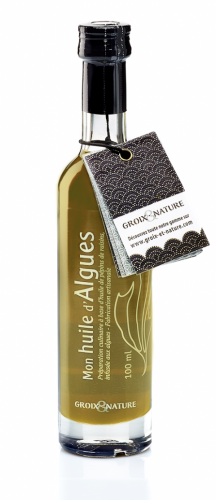 Huile d'Algues à la Laitue de Mer et Basilic – Saveurs Marines de Bretagne - Groix et Nature 100ml